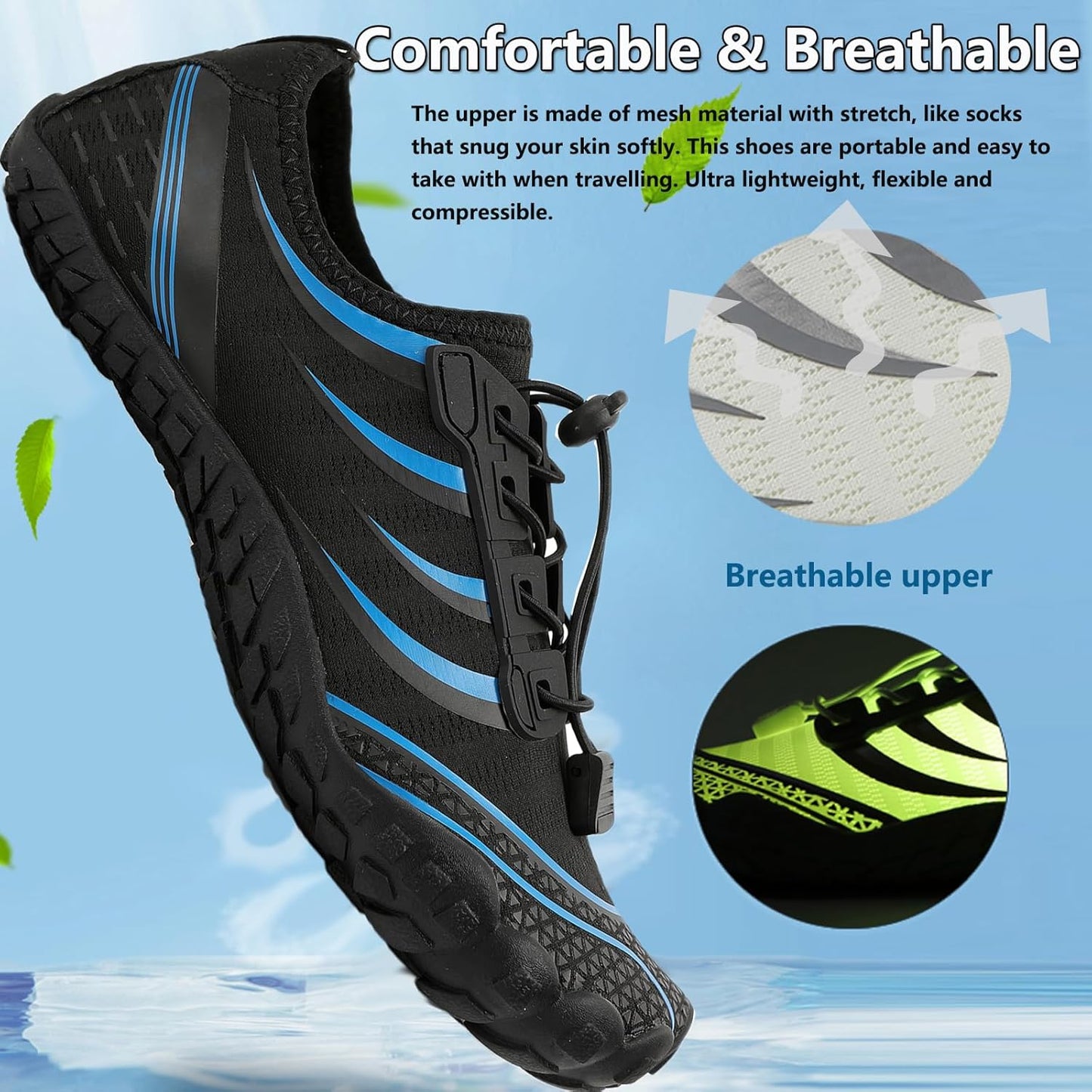 Water Shoes for Men & Women - Quick Dry Barefoot Aqua Sports Footwear | Ideal for Swimming, Beach, Hiking & Yoga