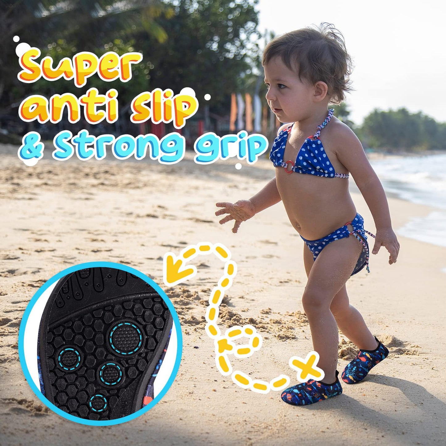 Kids Boys Girls Swim Water Shoes, Toddler Kids Swim Water Shoes Non-Slip Quick Dry Beach Shoes,Barefoot Sports Shoes Aqua Socks for Beach Outdoor Sports