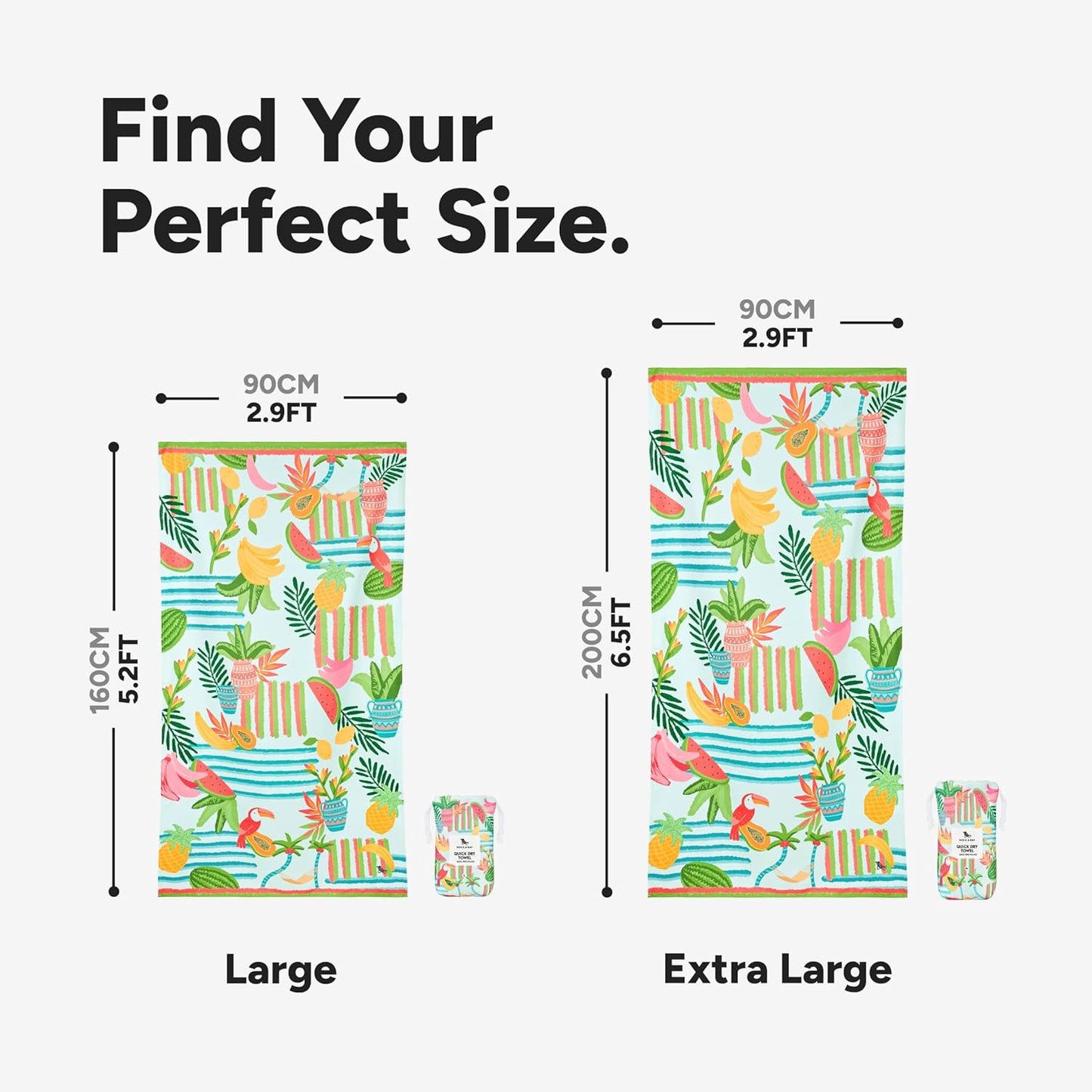 Dock & Bay Quick Dry Beach Towel | Sand-Free, Lightweight, Eco-Friendly - Large 160x90cm