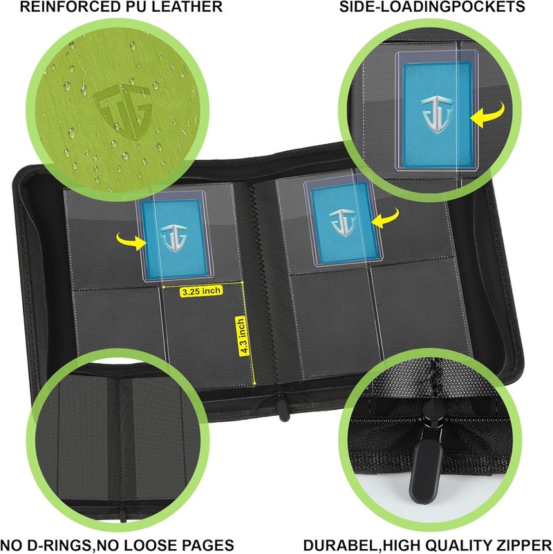 Toploader Binder - 112 Pocket Trading Card Holder for 3" x 4" Rigid Cards | Green