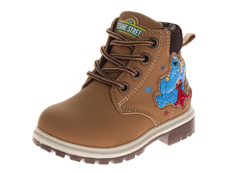 Sesame Street Boots Ankle High Workboot - Trekking Walking Climbing Hiking Boot for Kids - Elmo and Cookie Monster (Size 6 Toddler)
