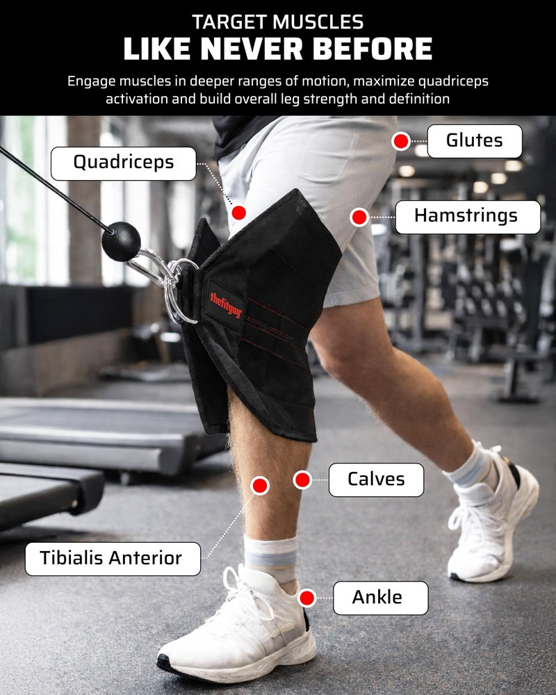 THEFITGUY Squat Knee Attachment for Cable Machine, Resistance Band & Smart Gym | Supports Deep Split Squats | Promotes Knee Strength, Ankle Mobility & Joint Stability | Home & Commercial Gym Accessory