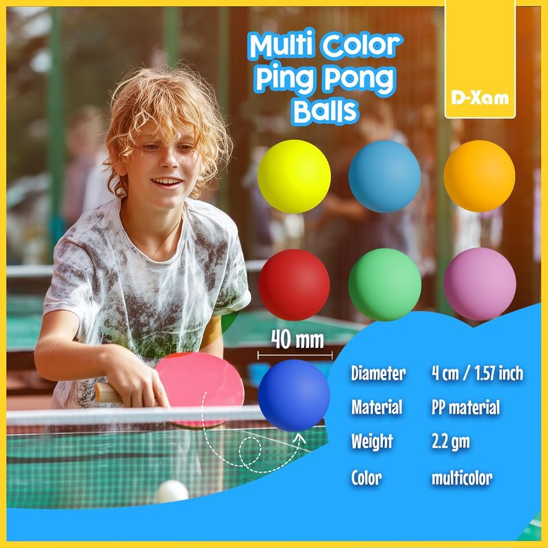 62 Color Ping Pong Balls - 40mm Table Tennis Balls for Fun Play