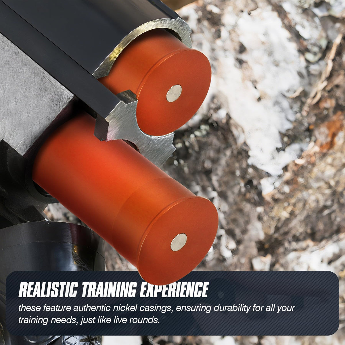 GUGULUZA 4-Pack Aluminum Snap Caps, 12 Gauge / 20 GA Shotgun Dummy Rounds for Dry Fire Training — Reusable, with High-Visibility Orange Coating for Safe Loading Practice, 20 GA