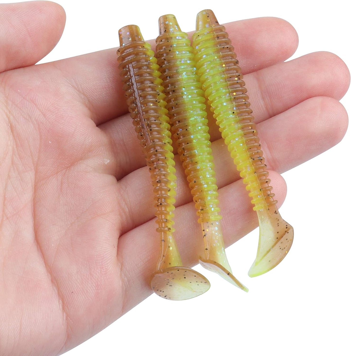RUNCL Paddle Tail Swimbaits - Soft Lures for Trout, Crappie & Bass | 10/20/30/40 PCS, 2-5 Inch Durable Plastic