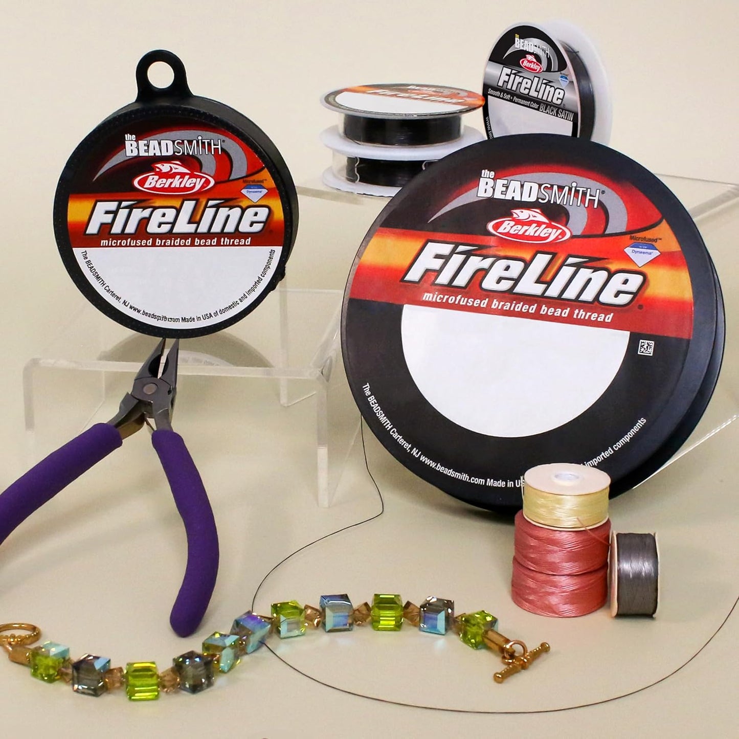 Beadsmith Fireline - Micro-Fused Braided Thread - 4lb Test, .005” Diameter, 50 Yards, Crystal Color | Strong Jewelry Making String