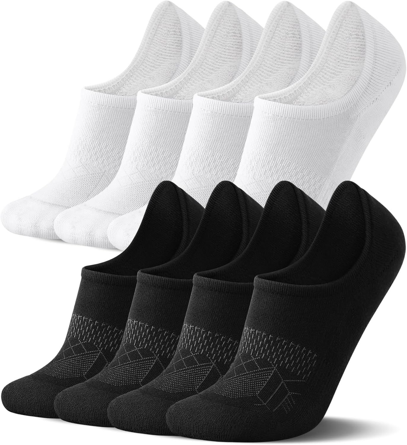 FITRELL No Show Socks for Women - Cotton Cushioned Athletic Ankle Socks | 5-8 Pairs, Non-Slip Design