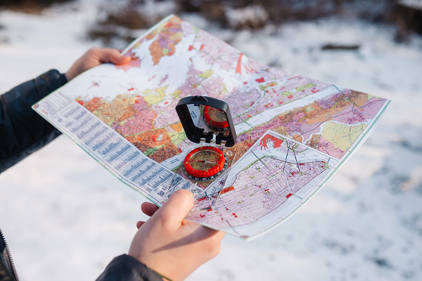 Sighting Compass Mirror Adjustable Declination - Boy Scout Compass Survival Camping | Base Plate Compass Kids Navigation | Orienteering Compass Hiking Map Read Military Compass Backpacking Clinometers