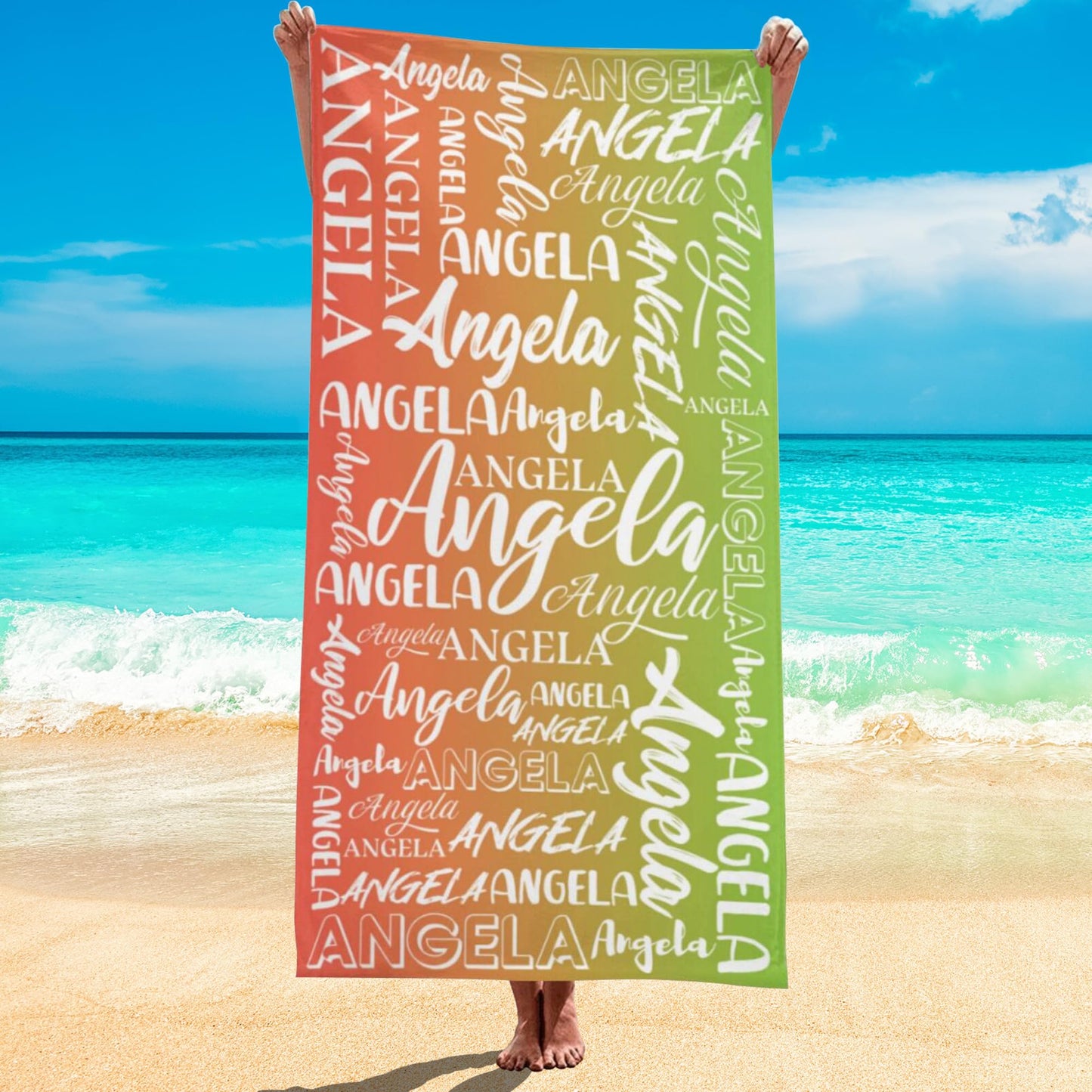 Esmtuaij Personalized Beach Towels for Kids and Adults, Custom Beach Towels with Name, Custom Quick-Drying Travel & Pool & Beach Towels,Customized Gifts for Women & Men & Children