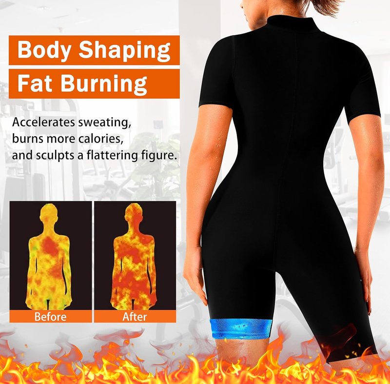 Sauna Suit for Women - Full Body Jumpsuit for Waist Training & Belly Fat Reduction | Breathable Design