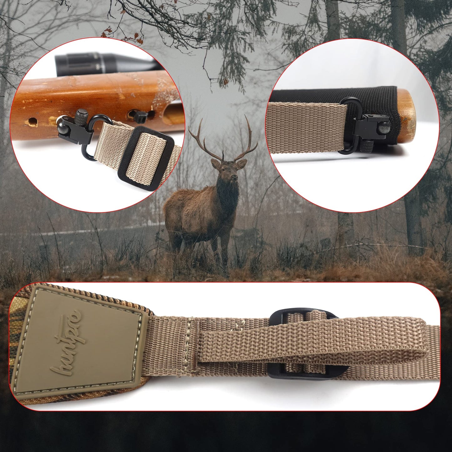 HUNTPAL Stalker Sling Two Point Gun Shotgun Rifle Sling with Swivels