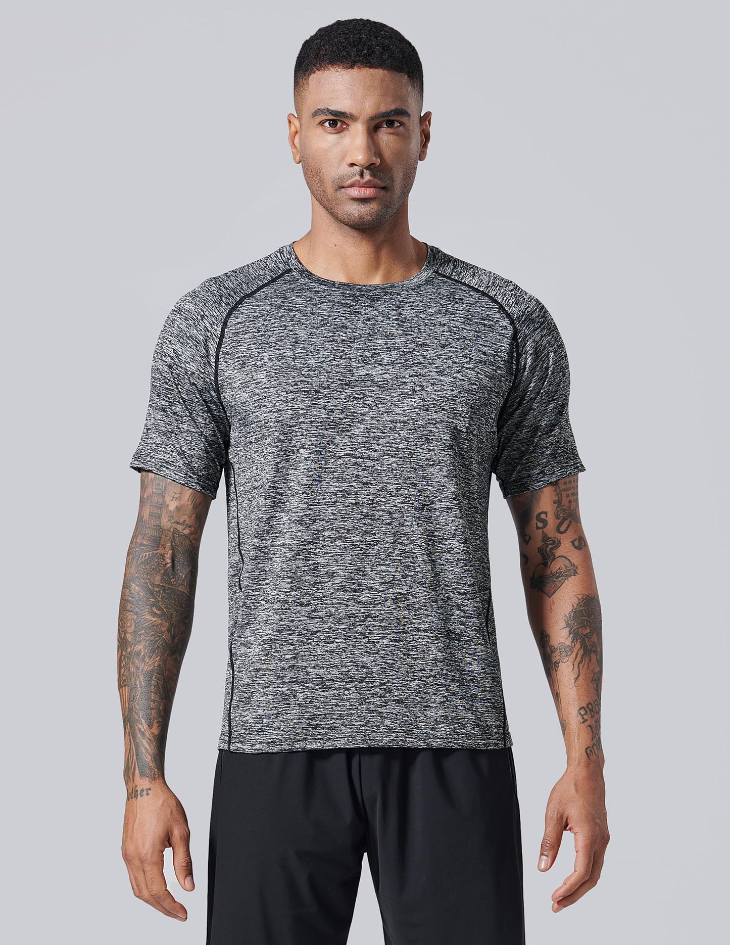 5 Pack Men’s Active Quick Dry Crew Neck T Shirts | Athletic Running Gym Workout Short Sleeve Tee Tops Bulk (Set 3, 3X-Large)