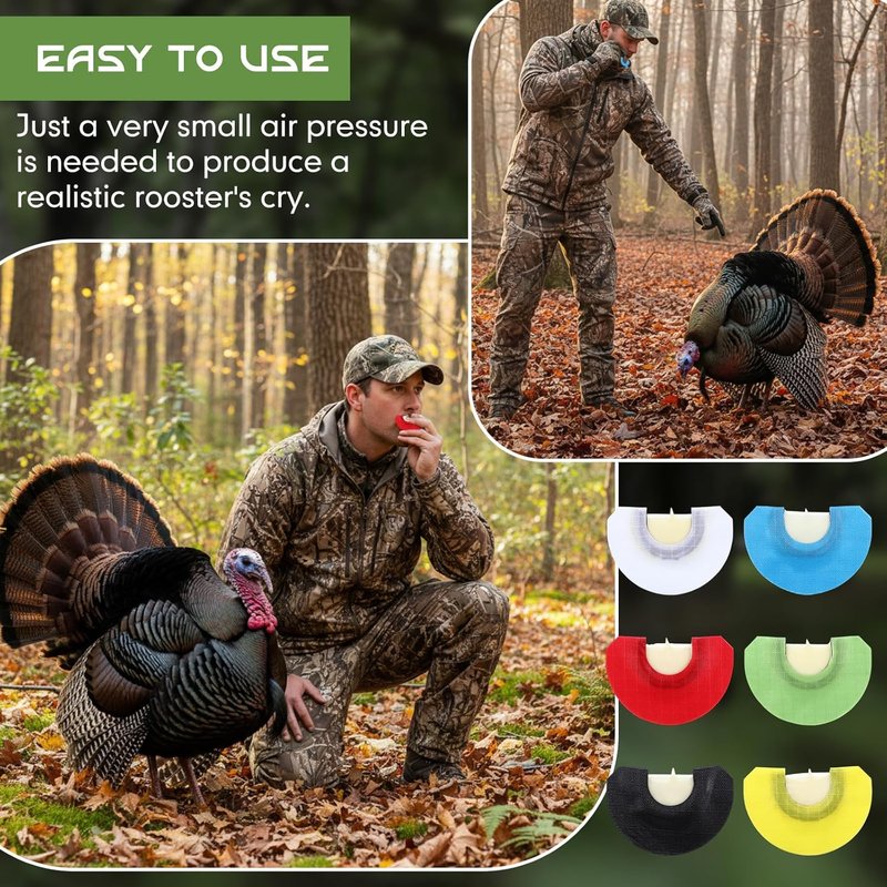 Turkey Mouth Calls - 12 Pack Diaphragm Calls for Realistic Hen Sounds | Perfect Gift for Hunters, Beginners & Pros