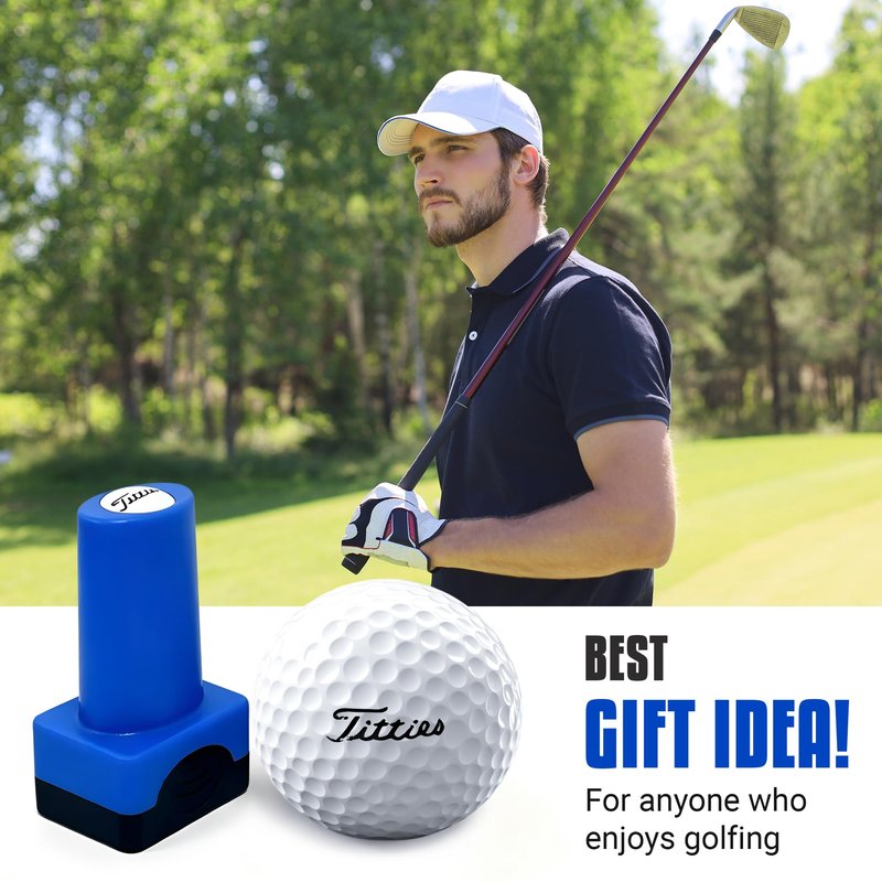 Curves & Clubs Titties Golf Ball Stamp – Funny Golf Stamp – Titties Golfer Accessory for Men and Women – Funny USA Golfer Gift