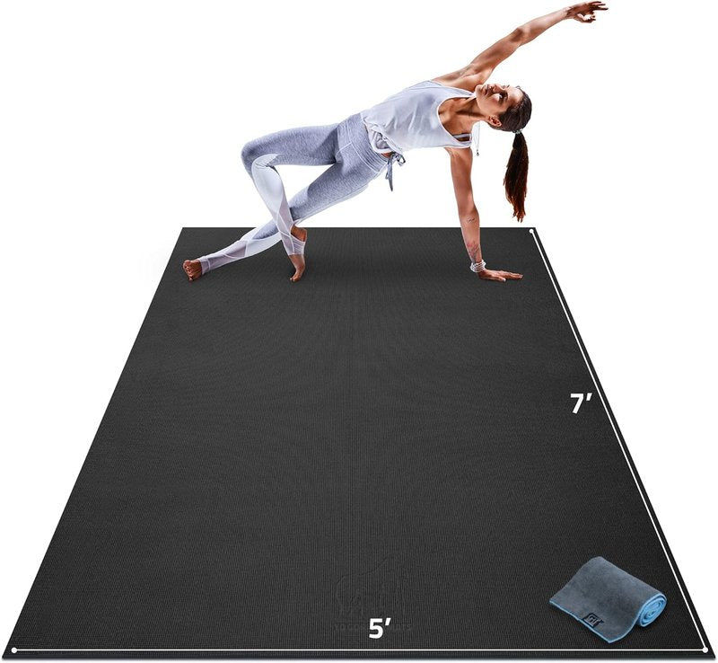 Gorilla Mats Large Yoga Mat - Extra Thick Non-Slip 6'x4' & 7'x5' Workout Mat | Ultra Comfortable Home Gym Flooring