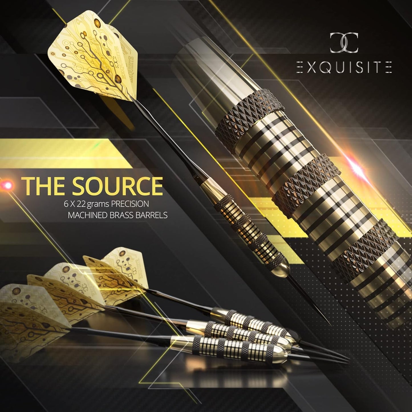 Premium Steel Tip Darts Set - Professional Brass Barrels, Metal Tips & Extra Flights | 12 Aluminum Shafts, Dart Tool & Case