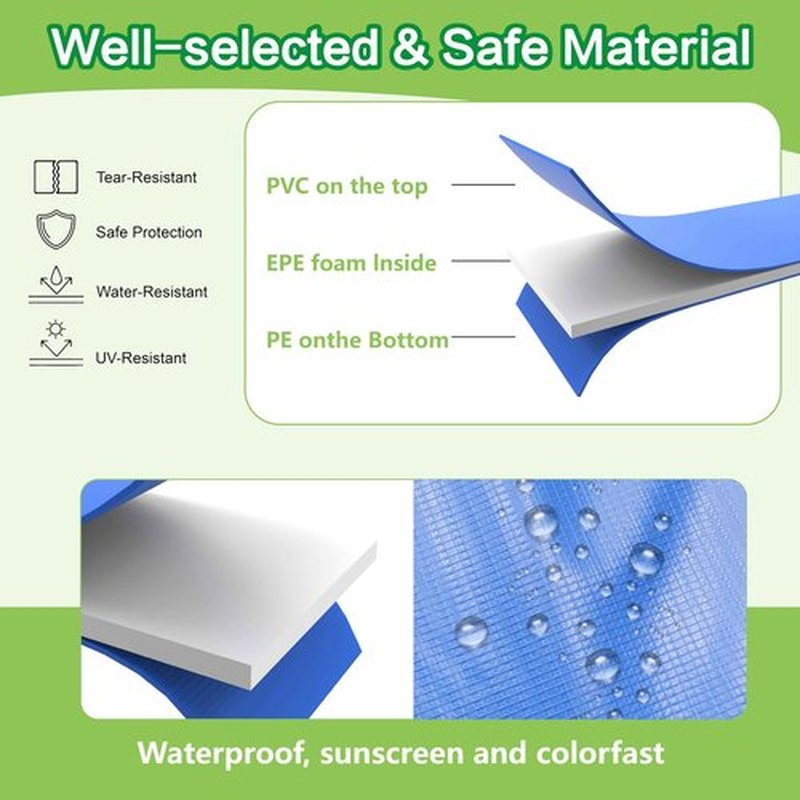 Deomod Trampoline Pad, Trampoline Replacement Safety Pads, Universal Round Trampoline Pad, Trampolines Spring Cover, Fits 10ft 12ft 14ft Frames, Disconnect Interface - Waterproof Accessories
