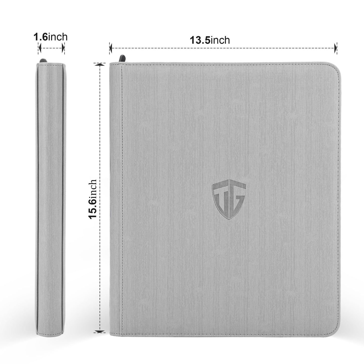 TCGUARD Toploader Binder,Holds 216 Toploaders,9 Pocket Top Loader Binder with Sleeves for 3"x4" Rigid Toploaders Hard Cases,Top loader Binders for TCG, MTG Card Binder, Trading Cards Binder(Grey)