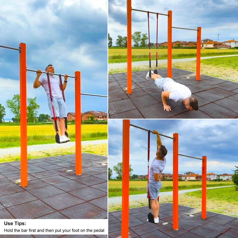Pull Up Assistance Band with Fabric Feet/Knee Rest, Pull up Assist Bands Pull-up Exercise Band for Chin-up Workout, Body Stretching (Two feet 400lbs)