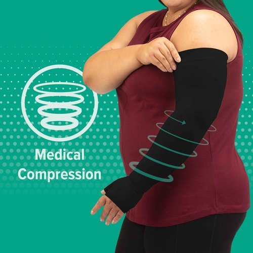Juzo Soft 2001 20-30mmhg Standard Armsleeve with Silicone Top Band for Women,Beige,1 (I)