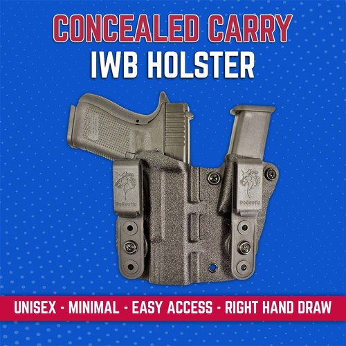 DeSantis Hidden Truth Gun Holster, Made with 100% Kydex, Pegasus Line, Integrated Magazine Pouch, Appendix-Carry Holster, Fits Glock 19/19X/23/45, Right Hand-Draw, Black