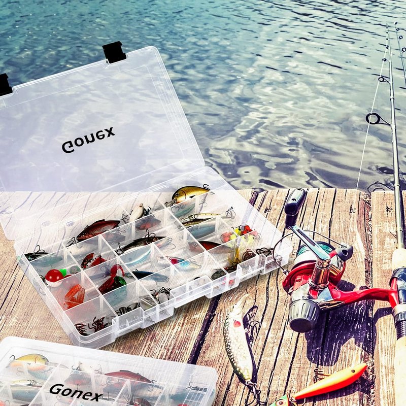 Fishing Tackle Box Organizer - 3600/3700 Adjustable Dividers - Clear Plastic Storage for Lures, Hooks, Jewelry | 3 or 4 Packs