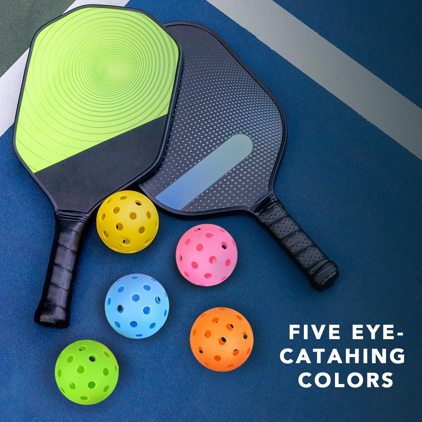 PICKLETECH Pickleball Balls 20 Pack, 40 Holes USAPA - Multicolor