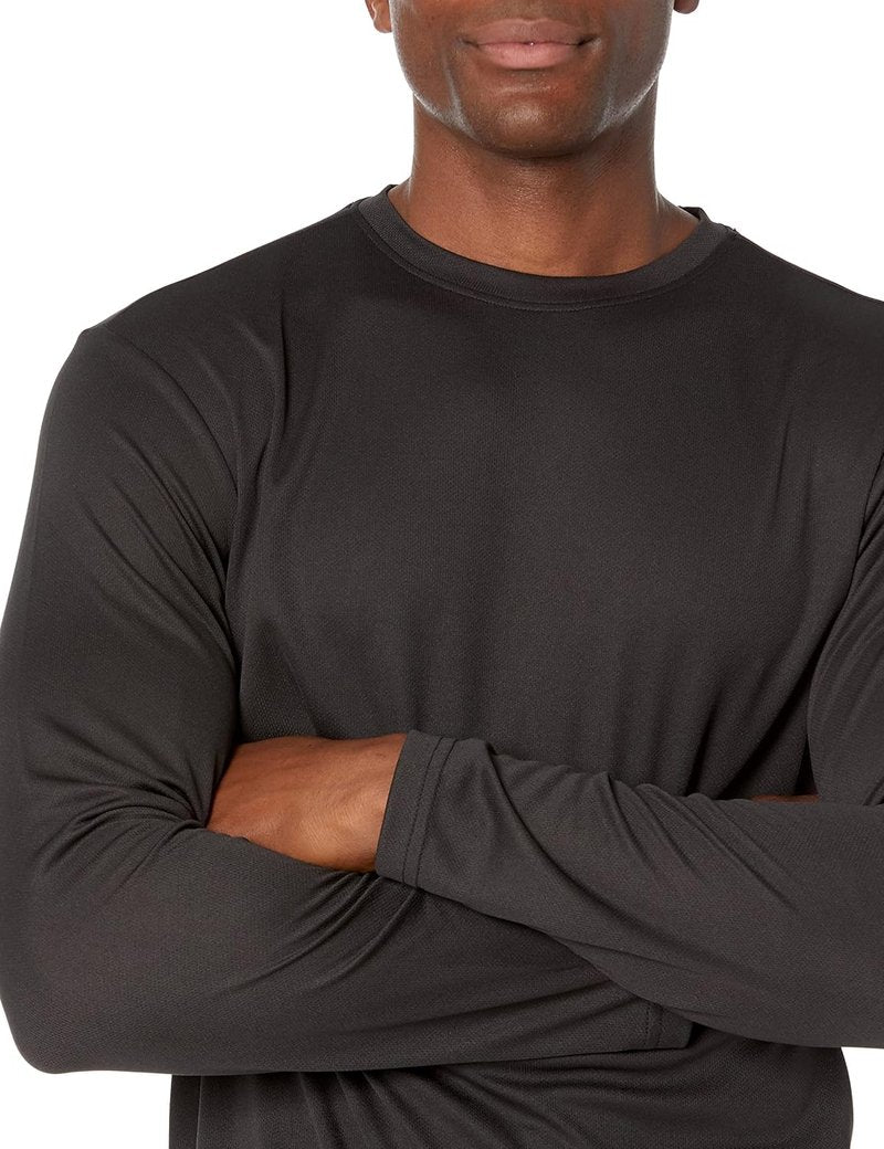 Men's Moisture-Wicking Long Sleeve Performance Tech Crew Neck T-Shirt | Comfortable Fit