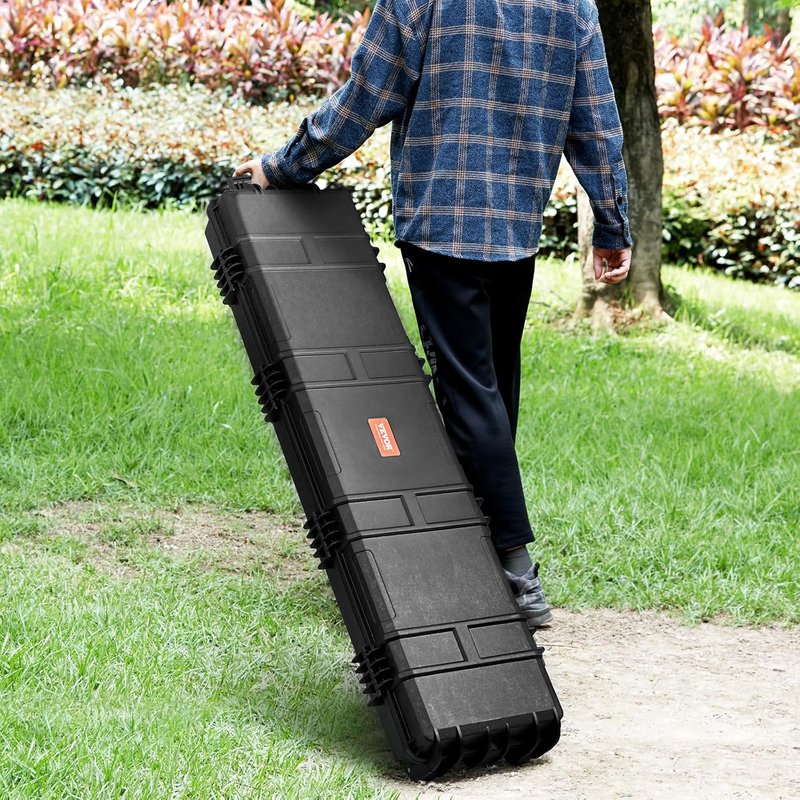 VEVOR Hard Rifle Case - 50 Inch Lockable Storage with Waterproof Foams | Durable Black Design