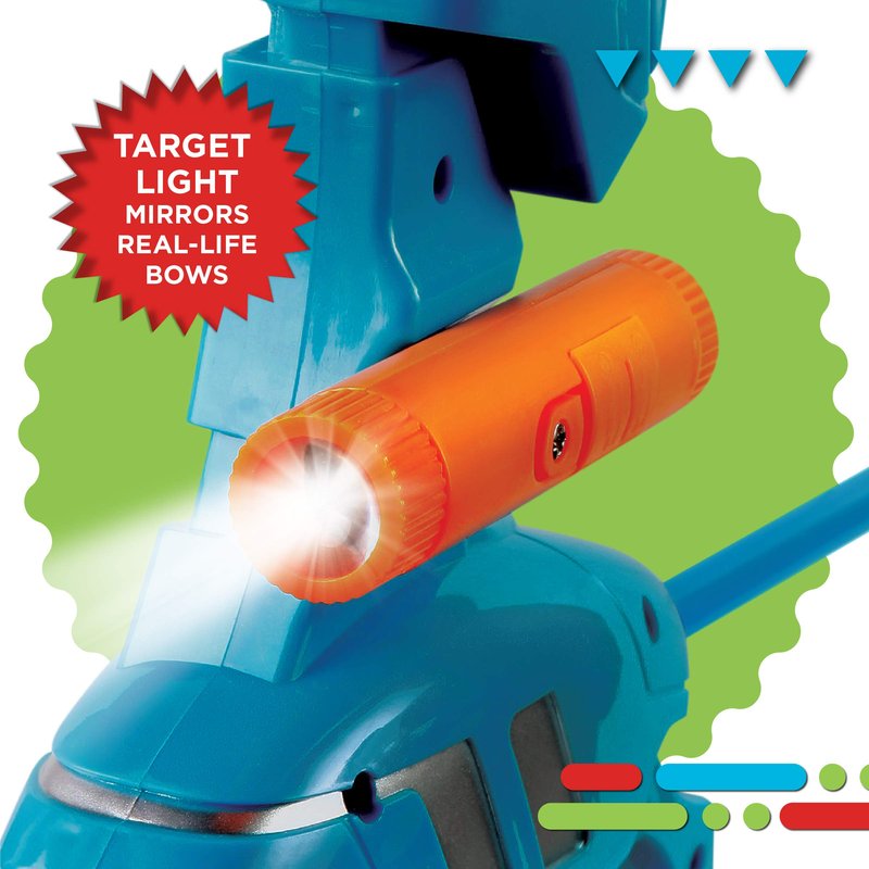 Discovery Kids Bullseye Outdoor Archery Set with LED Target Light-Up Toy Night/Day Activity Includes 4 Arrows, Quiver with Strap, 1 Bow for Ages 6+ and Older