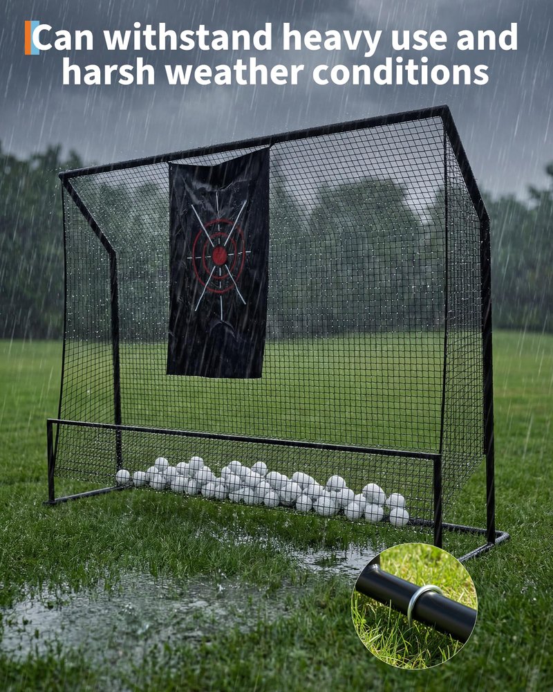 Golf Hitting Nets for Backyard Driving Real Balls, 10x7.5FT Heavy Duty Golf Practice Chipping Nets with Targeting Cloth, Outdoor & Indoor Portable Chipping Practice Swing Training Netting