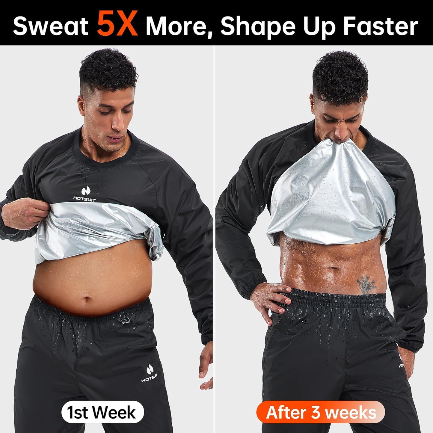 Men's Sauna Suit | HOTSUIT Durable Sweat Jacket for Gym Workouts - Exercise Gear