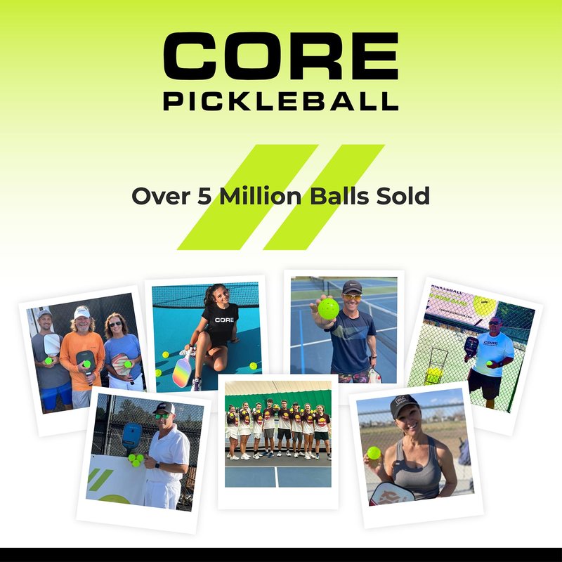 CORE Pickle ball Balls for Professionals and All Levels of Play Balls with 40 Holes -USA Pickle ball Approved Durable Outdoor Pickle ball (12 Balls)
