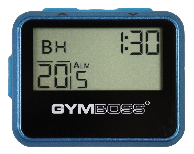 Gymboss Interval Timer and Stopwatch and Watchstrap - Bundle (Teal w/Blue Buttons, One Size Fits All)