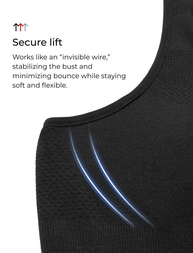 COZYZERO Women’s Merino Wool Racerback Sports Bra - Seamless, Medium Support, Breathable, Moisture-Wicking for Yoga & Running - Black - Large