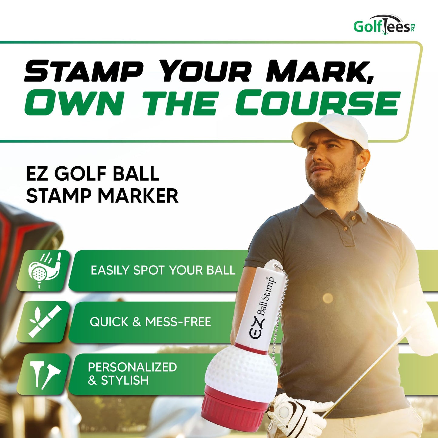 EZBallStamp Golf Ball Stamp - Blue Sitting Frog