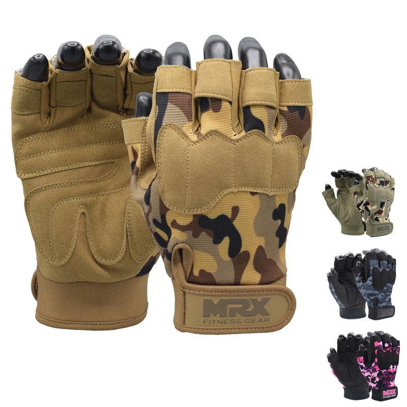 MRX Workout Gloves for Men and Women – Breathable, Snug-Fit Exercise Gloves for Weight Lifting, Cycling, Gym Training & Outdoor Activities|Sand L