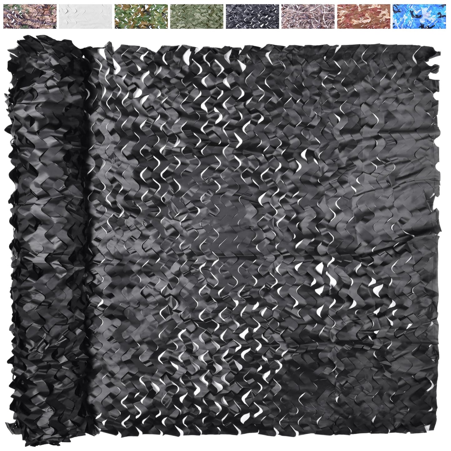 Yeacool Camouflage Netting Camo Netting Camo Tarp for Party Decor Birthday Cover Outdoor Hunting Camping Cover Netting (Black, 6.5ftx4.9ft, 2m*1.5m)