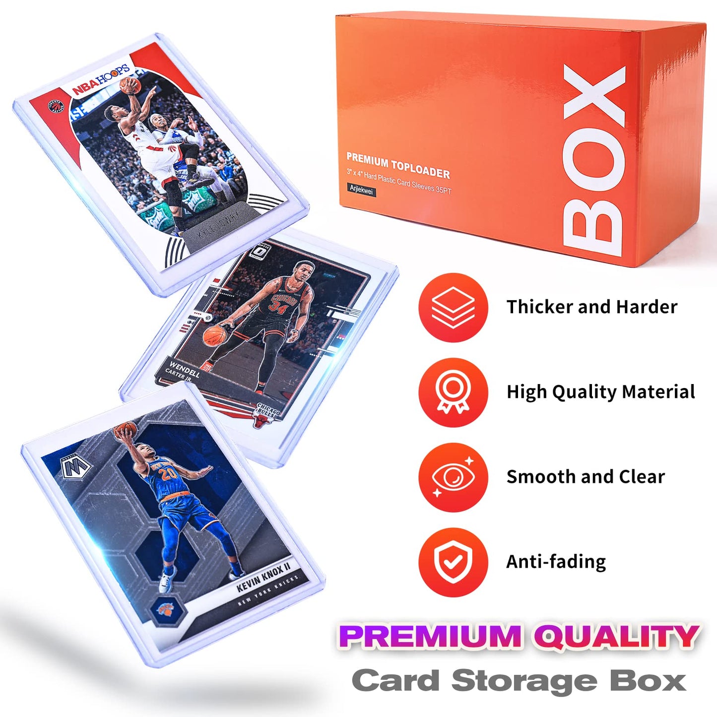 3"X4" Card Sleeves Top Loaders for Cards, Baseball Card Protectors Hard Plastic, Premium Toploaders Card Holder Penny Sleeves for Trading Sports Football Cards (100 Toploaders)