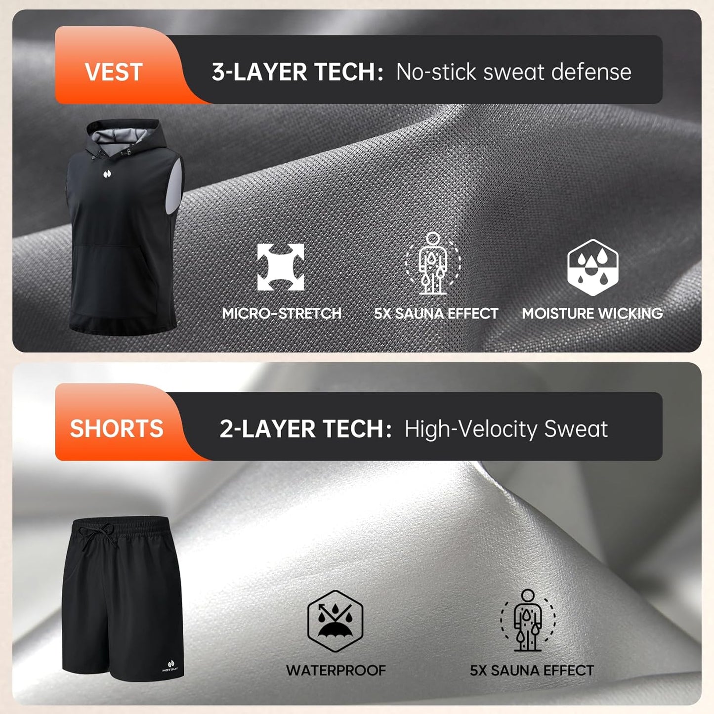 Sauna Shirt for Men - Anti-Rip Heat Trapping Pullover Vest | Ideal for Boxing & Exercise
