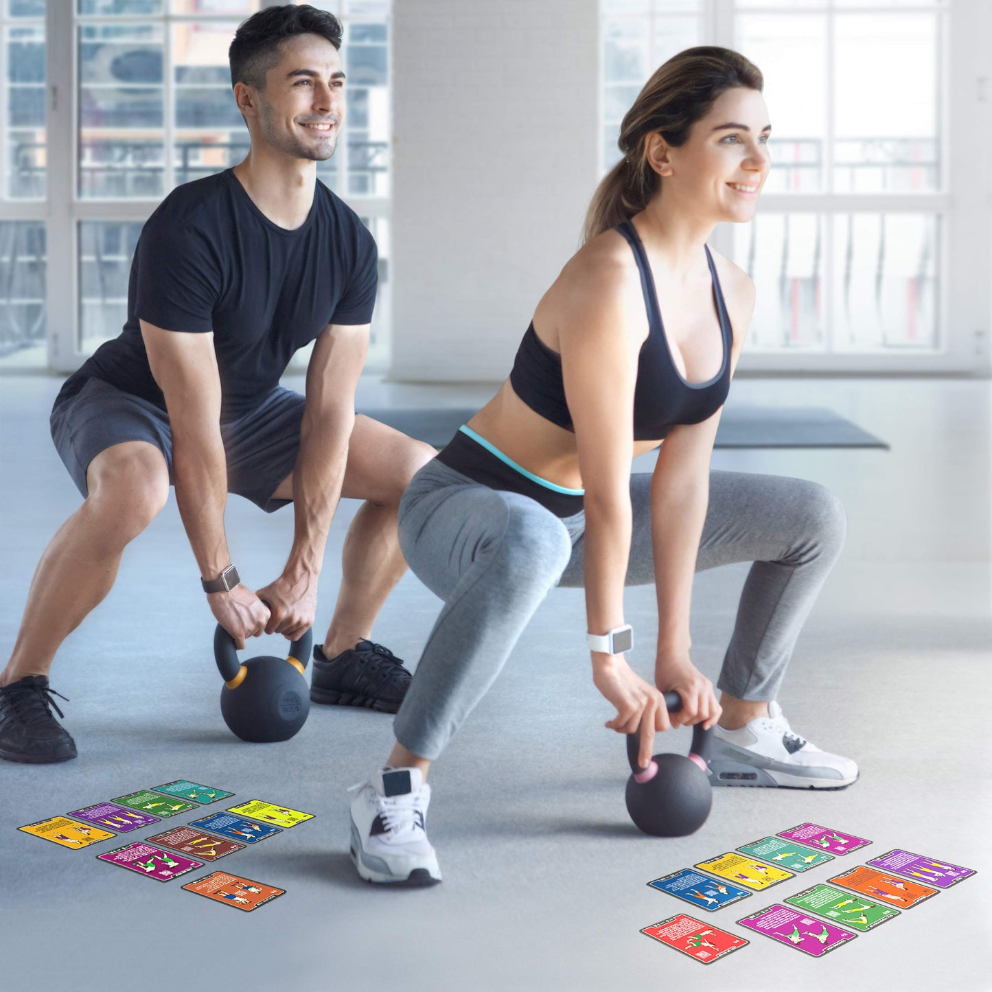 Stack 52 Kettlebell Exercise Cards. Workout Playing Card Game. Video Instructions Included. Learn Kettle Bell Moves and Conditioning Drills. Home Fitness Training Program. (2019 Mega Pack)