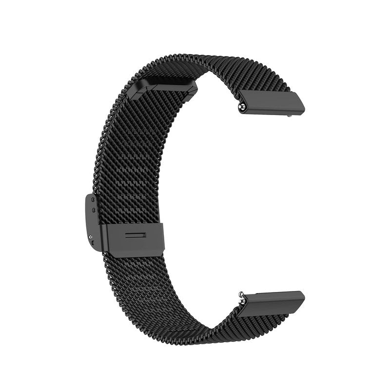22MM Metal Watch Band Compatible with Amazfit GTR 4/GTR 3/GTR 3 Pro/Bip 3/GTR 2 Bands for Women Men Mesh Stainless Steel Replacement Band Bracelet Straps Wristband Smartwatch Accessory (Black)