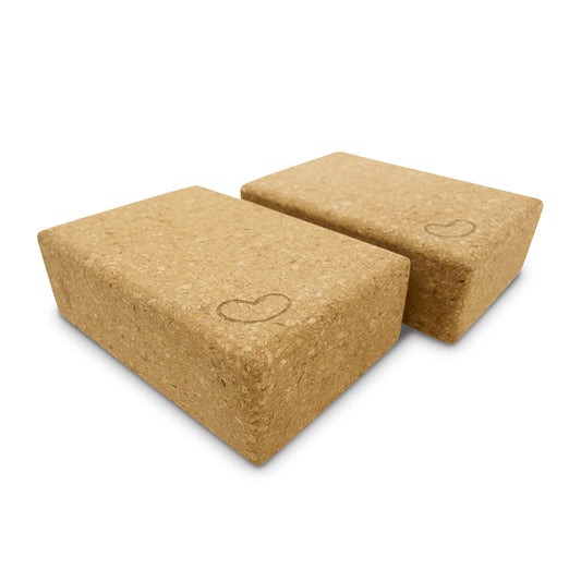 Bean Products Yoga Blocks - 2 Pack, Cork, Standard - 3x6x9