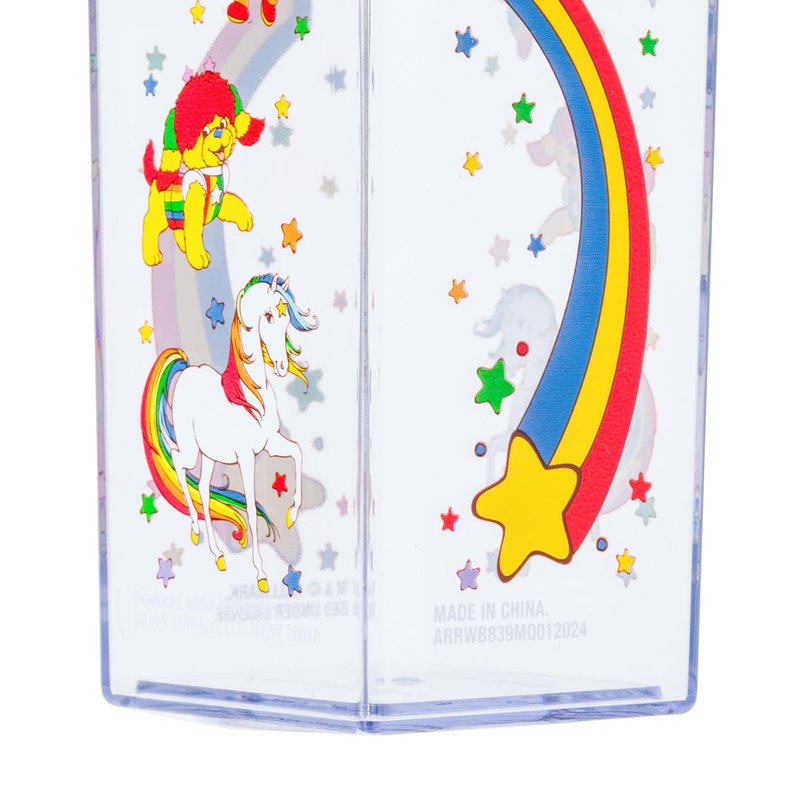 Silver Buffalo Rainbow Brite Featuring Twink, Puppy Brite, and Starlite Plastic Milk Carton Pitcher Bottle, 16.2 Ounces