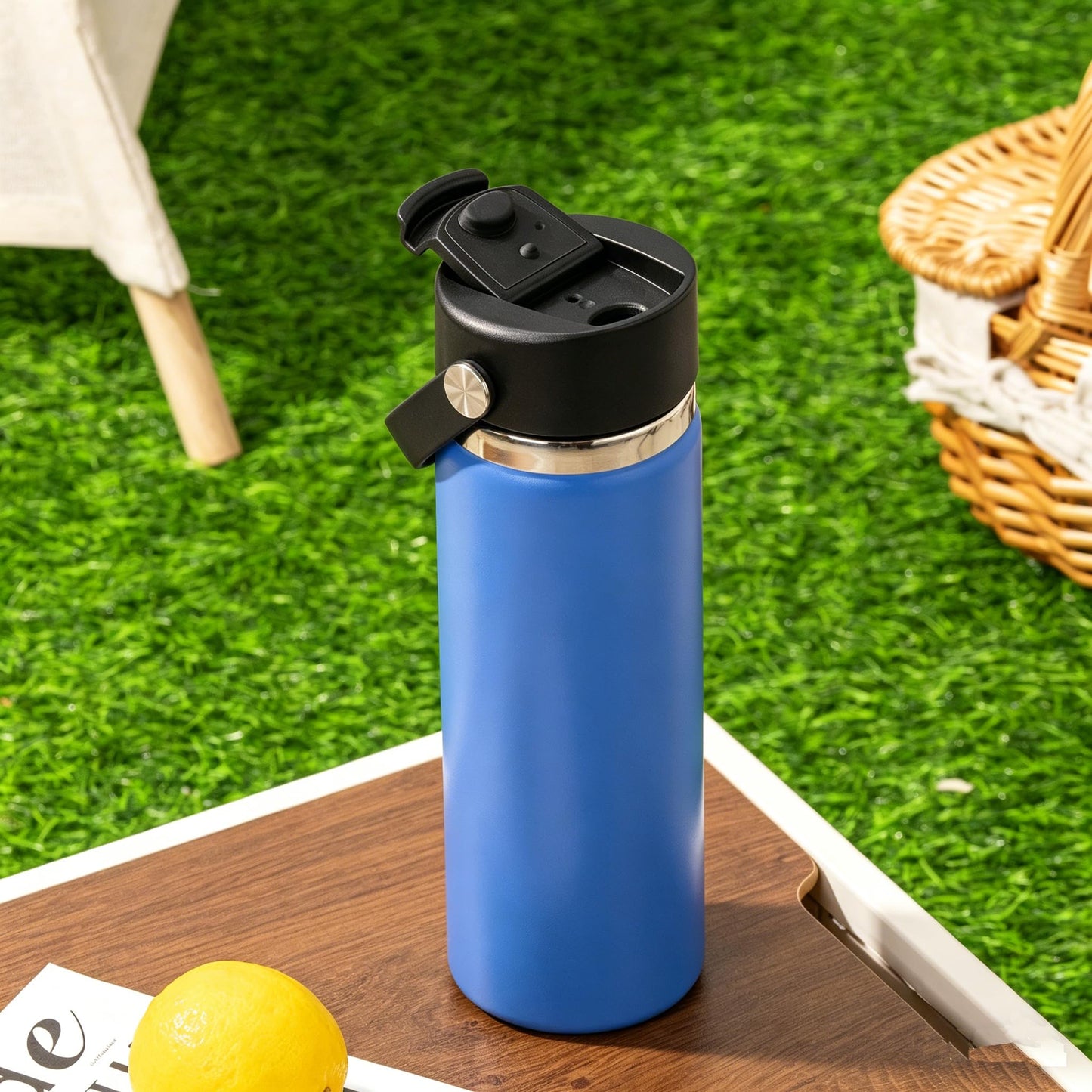 Soledea Flip lid for Hydro Flask Wide Mouth 32 40 oz with Flexible Handle, Replacement Coffee Lid for Hydro Flask, Simple Modern, ThermoFlask and More 12 oz-64 oz Water Bottles - Green, 2 Packs