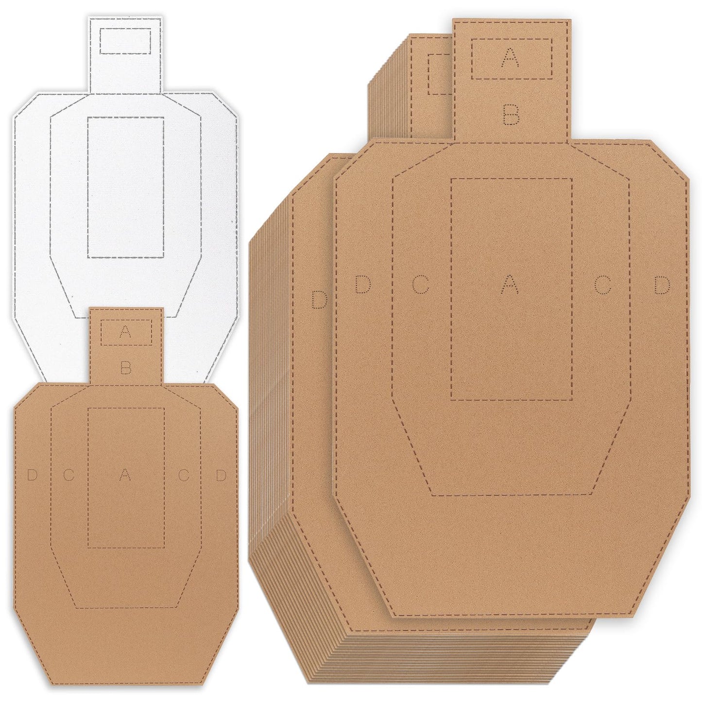 20 Pcs Shooting Targets for USPSA, 30x18in Tactical Cardboard Targets, Shooting Targets Silhouette Cardboard, Targets for Shooting Range Practice Competitions Self-defense Training