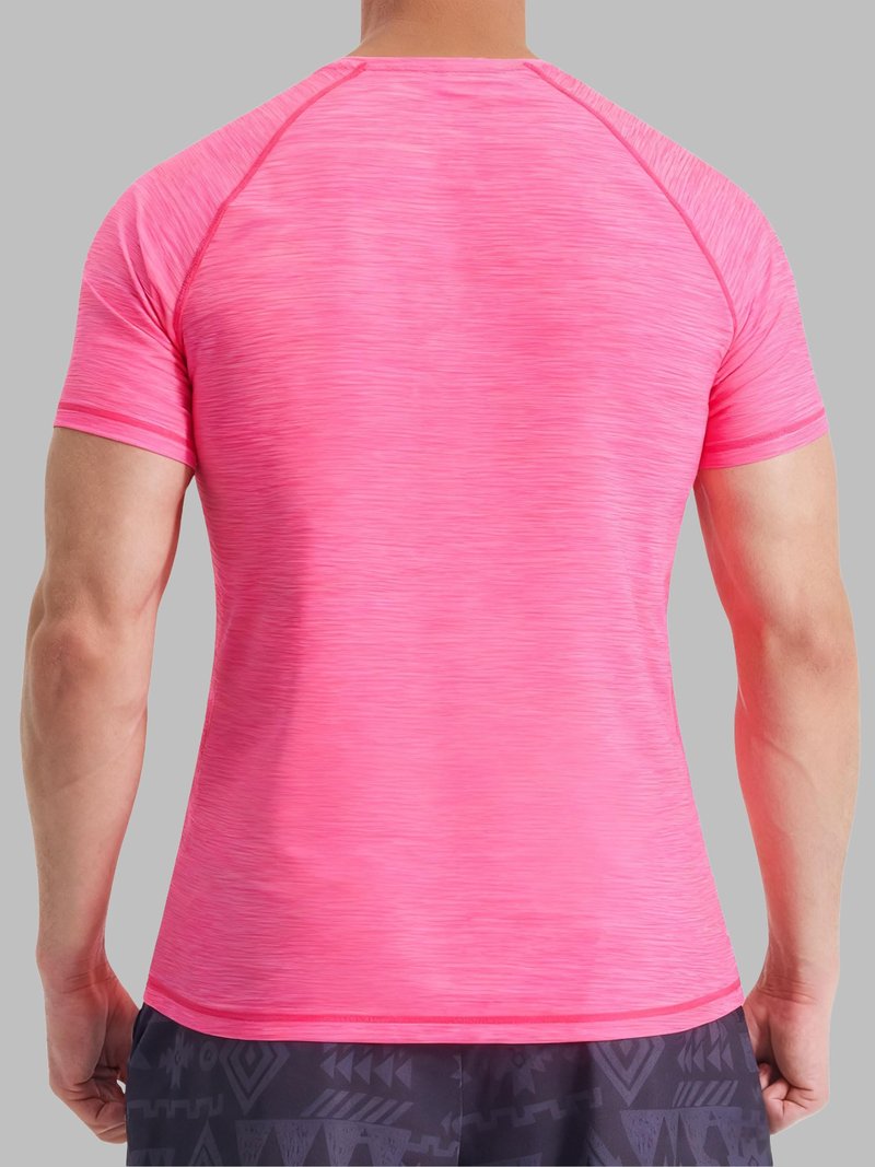 EZRUN Men's Swim Shirts UPF 50+ Sun Protection Rash Guard Quick Dry Summer Workout Gym Causal T-Shirts Fuchsia