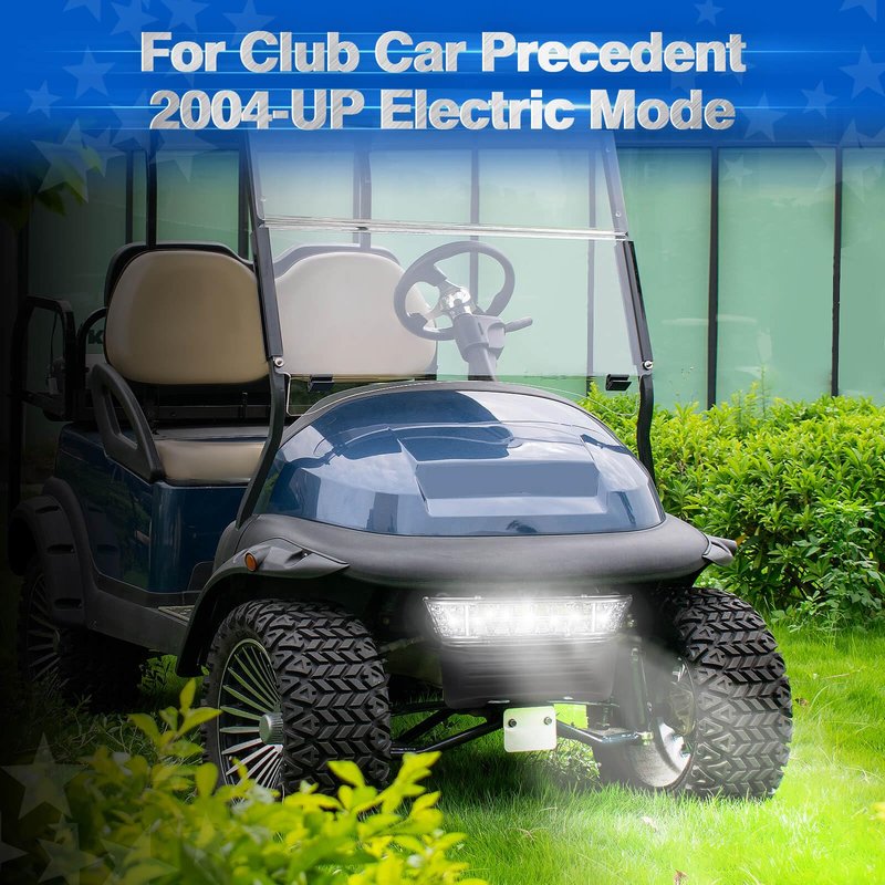 NOKINS Club Car Precedent Light Kit with Bumper for Club Car Precedent 2004-UP Electric Gas Golf Cart - 12V LED Headlight & Turn Signal Light(Fit #102524800/1025248-01) (Single Front Light)