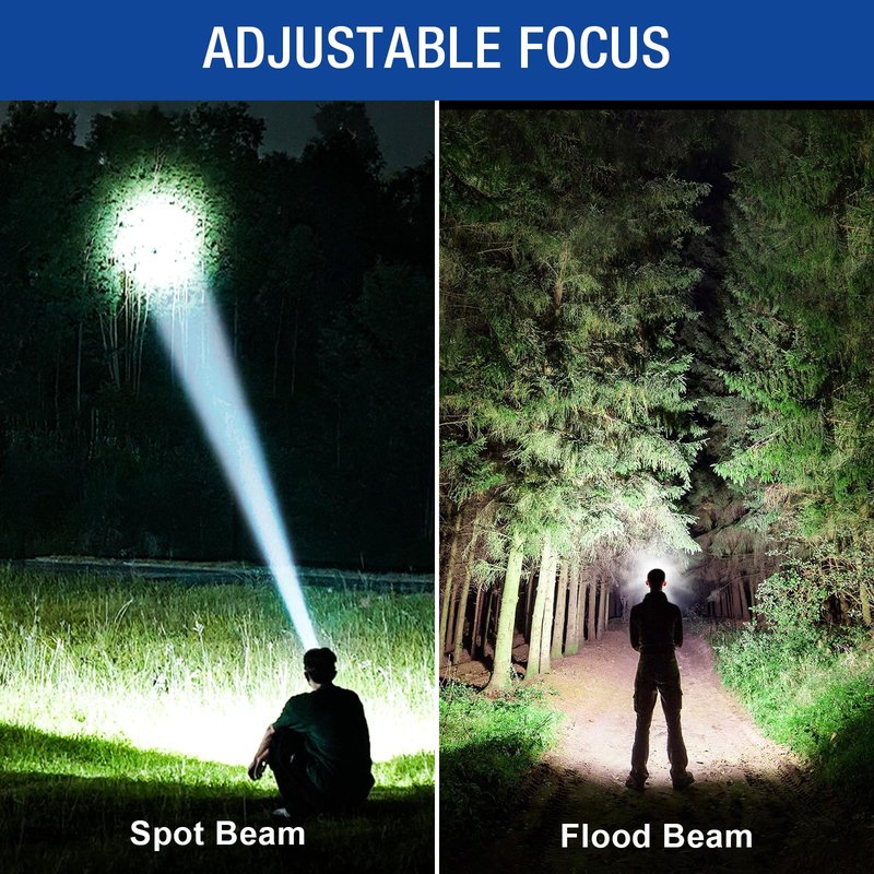 Kungf 3Pack Rechargeable Headlamp Super Bright, 99000 Lumens LED Head Lamp with 3 Modes, 90°Angle & Adjustable Focus Head Lights for Forehead, IPX6 Waterproof HeadLamps for Adults Camping Hiking
