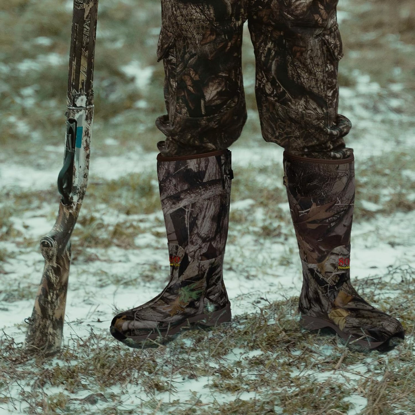 Waterproof Hunting Boots for Men - Insulated 6mm Neoprene Rubber | Next Camo, Size 7-14